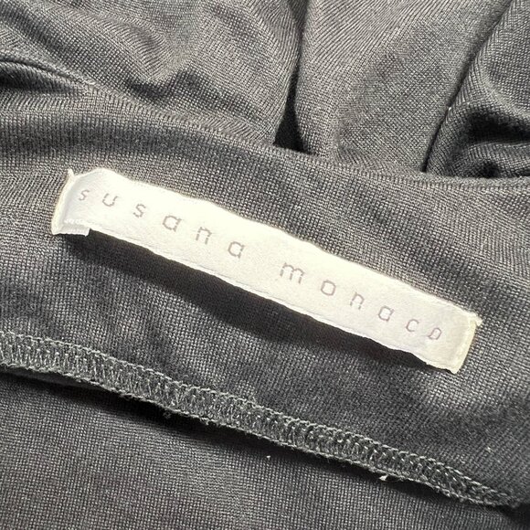 Susana Monaco Black Bodycon Sleeveless Stretchy Ruched Mini Dress Size Small - Picture 8 of 11